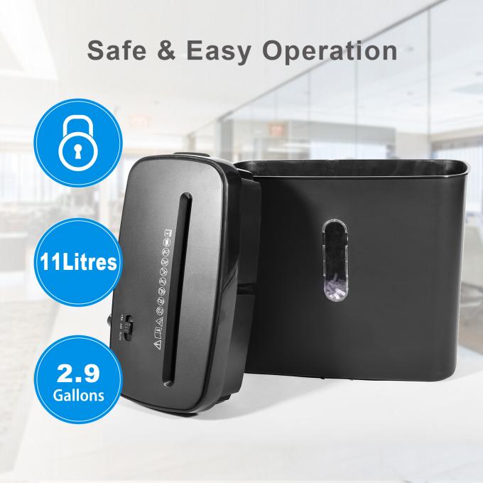 Tài liệu điện cắt chéo giấy phá hủy máy C502P 6 tờ thẻ tín dụng shredder với 11L mini giỏ bin 5